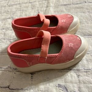 DR.SCHOLL’S TIME OFF JANE PINK FLORAL MESH DESIGN GIRLS SHOES SIZE 9